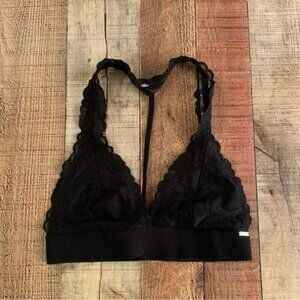 Victoria secret pink lace bralette in black